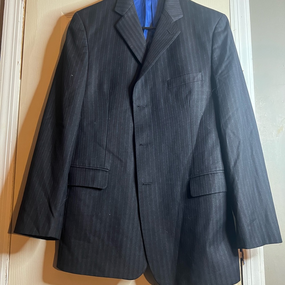Michael Kors Black Pinstripe Suit Jacket - Picture 1 of 4